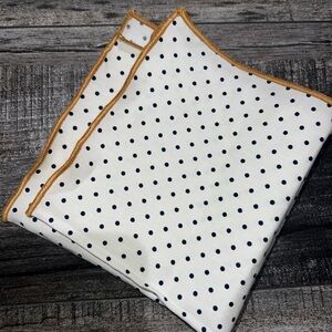 Express Polka Dot Handkerchief with Gold Trim